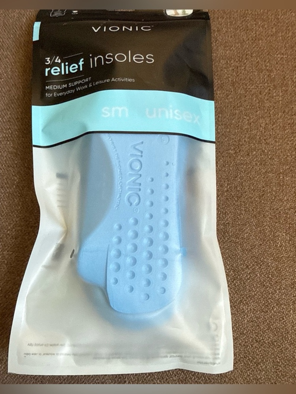 Vionic 3/4 Orthotic Relief Insoles Medium Support Unisex (size Small) NEW Sealed